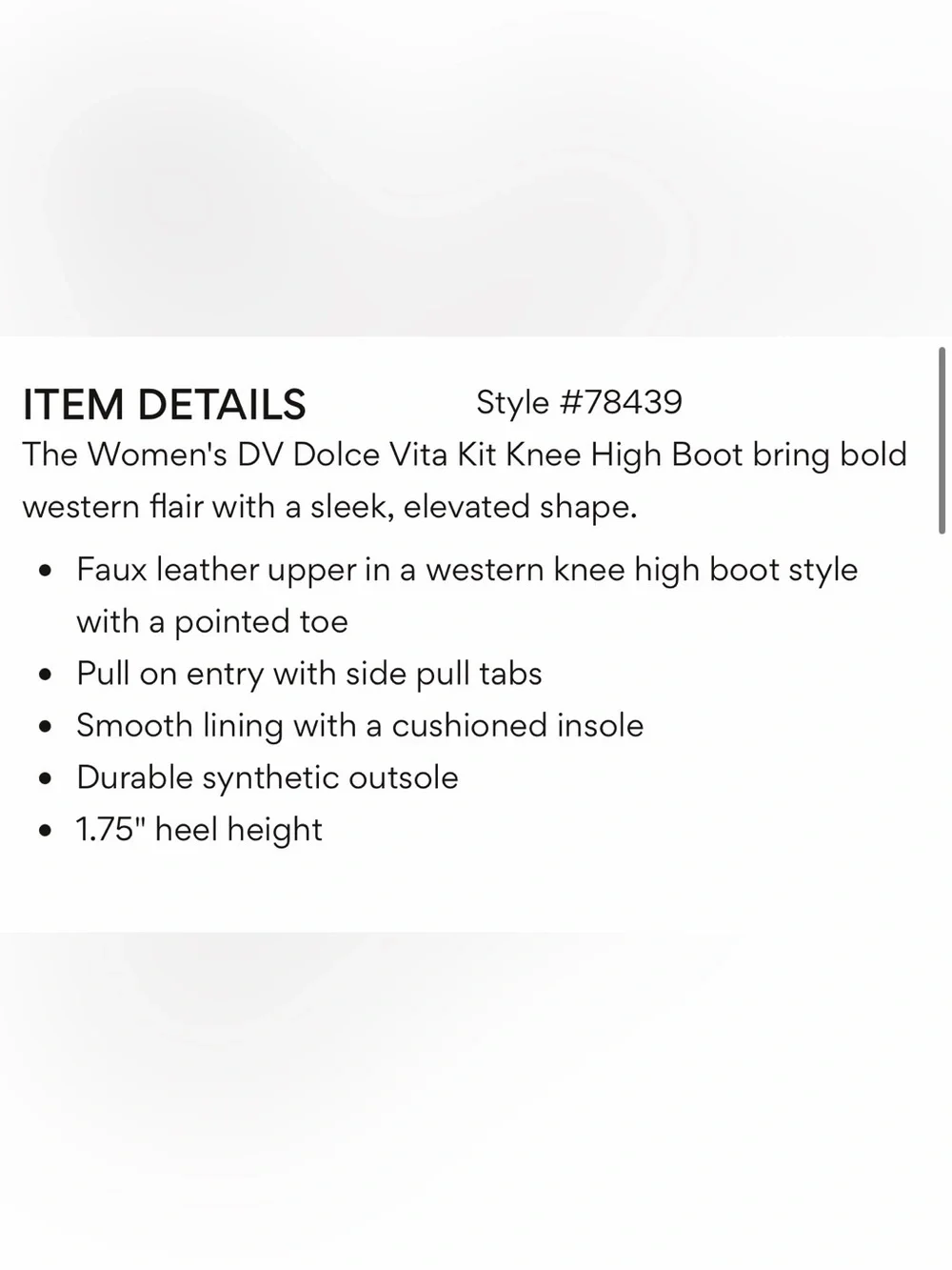 NWB DV Dolce Vita Kit Knee High Western Boots Dark Brown Women’s Size 7